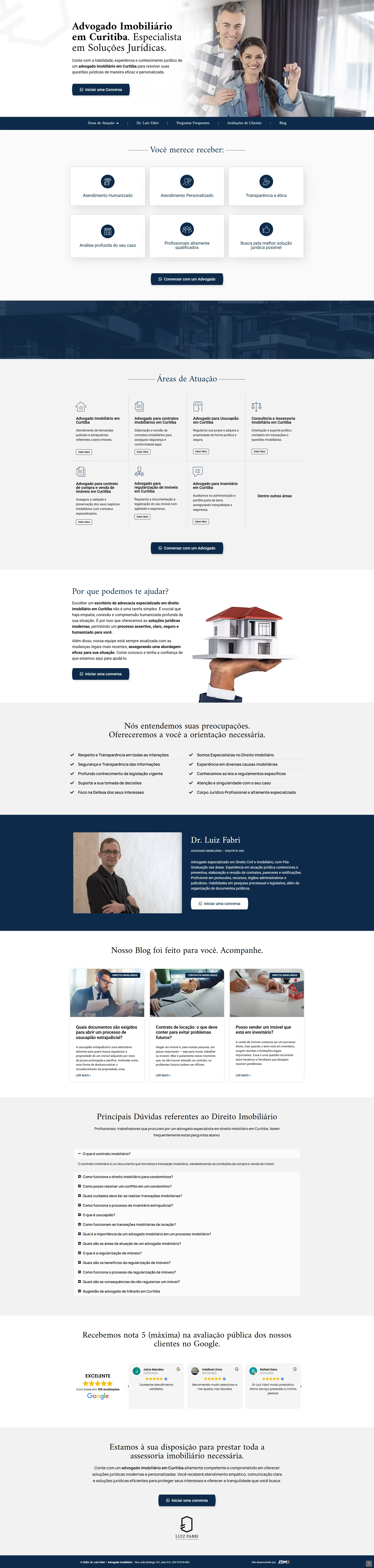 Preview completo do site Luiz Fabri Advocacia