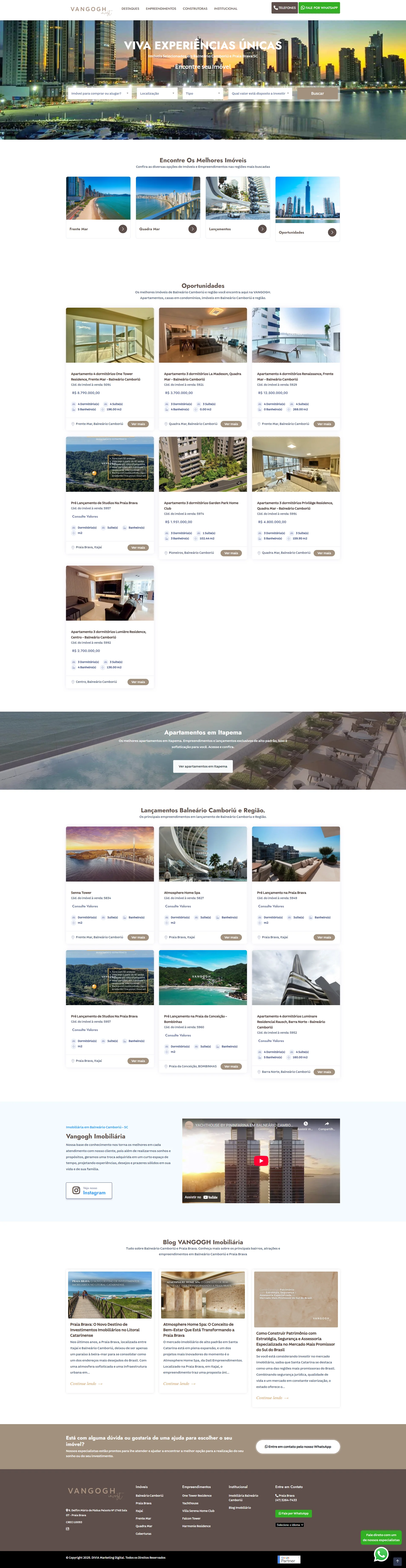 Preview completo do site VG Imobiliária